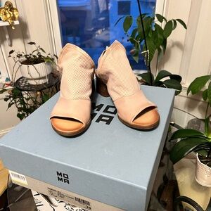 Miz Mooz Women's Peep-Toe Ankle Boot Sandal Pink